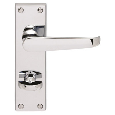 Carlisle Brass Polished Chrome Victorian Lever on WC Bathroom Backplate (M30WCCP)