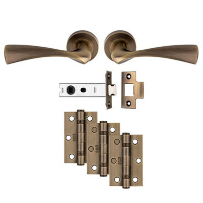 Carlisle Brass Sintra Lever on Rose Latch Door Pack - Antique Brass