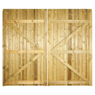 CARLO Double Driveway Timber Gate 1500mm Wide (59") x 1800mm High (71") Pressure Treated & Tanalised