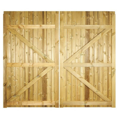 CARLO Double Driveway Timber Gate 1800mm Wide 71 x 1800mm High 71 Pressure Treated Tanalised