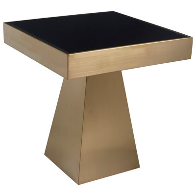 Carlox Square Gold Finish Side Table