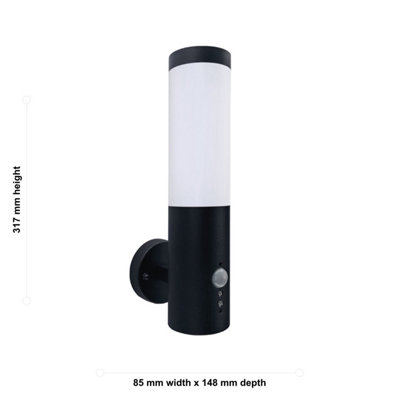 Carlton Black Outdoor Motion Sensor Wall Light