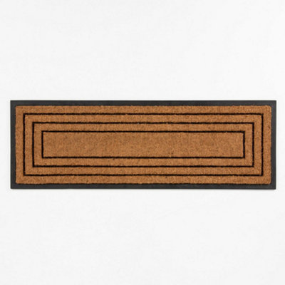 Carlton Border Natural Rubber & Coir Brush Outdoor Doormat 120 x 40cm