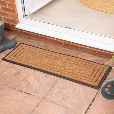Carlton Border Natural Rubber & Coir Brush Outdoor Doormat 120 x 40cm - 3