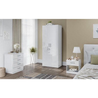 Grey and white on sale gloss bedroom furniture