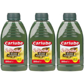 Carlube 2-Stroke Garden Machinery Oil 500ML (Pack of 3)