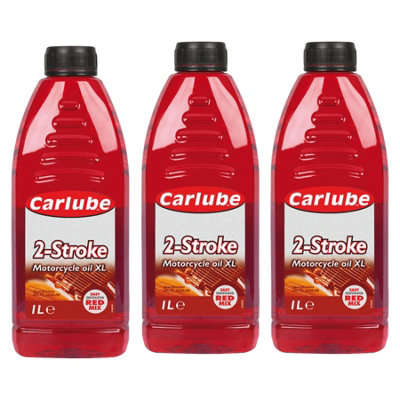 Carlube 2 Stroke Motor Cycle Bike Engine Oil Treatment 1 Litre Ltr Xst011 x3