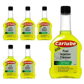 Carlube Concentrated Petrol Fuel Injector Cleaner Increase Engine Power 300ml x6
