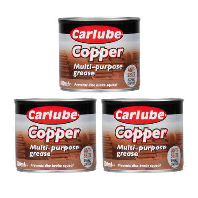 Carlube Copper Grease Brake Pad Anti-Seize Squeal Slip Multi-Purpose 500g x3