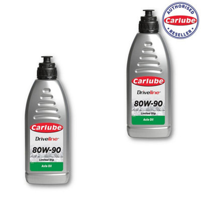 Carlube Driveline SAE 80W90 Limited Slip Mineral Axle Oil 1 Litre x2 Treatment