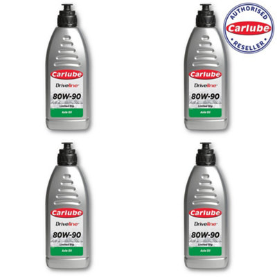 Carlube Driveline SAE 80W90 Limited Slip Mineral Axle Oil 1 Litre x4 Lubricant