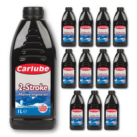 Carlube Endurance Water Cooled 2 Stroke Marine Outboard Engine Motor Oil 1L x12