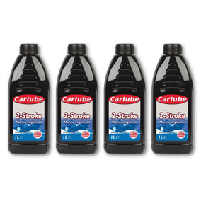Carlube Endurance Water Cooled 2 Stroke Marine Outboard Engine Motor Oil 1L x4