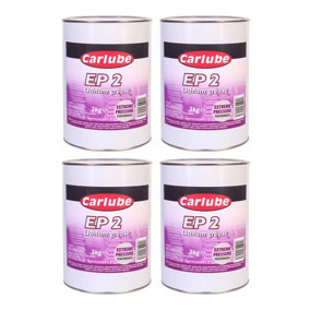 Carlube EP2 Lithium Grease 3kg Multi Purpose Extreme Pressure Performance x 4