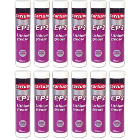 Carlube Ep2 Lithium Grease Lubricant Extreme Performance Cartridge 500G x12