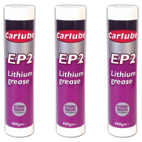 Carlube Ep2 Lithium Grease Lubricant Extreme Performance Cartridge 500G x3