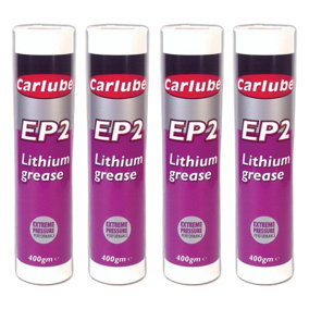 Carlube Ep2 Lithium Grease Lubricant Extreme Performance Cartridge 500G x4