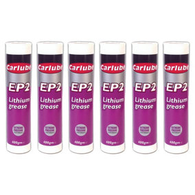 Carlube Ep2 Lithium Grease Lubricant Extreme Performance Cartridge 500G x6