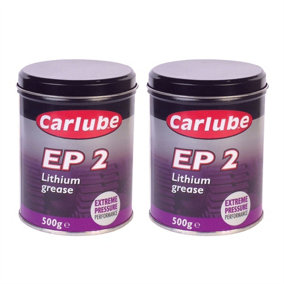 Carlube Ep2 Lithium Lubricant Extreme Pressure Performance Grease 500G x2