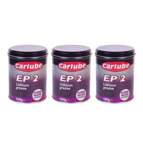 Carlube Ep2 Lithium Lubricant Extreme Pressure Performance Grease 500G x3