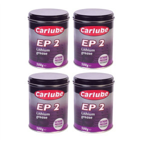 Carlube Ep2 Lithium Lubricant Extreme Pressure Performance Grease 500G x4