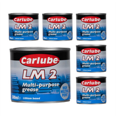 Carlube Lithium 2 Wheel Bearing Multipurpose Grease Corrosion Protection 500g x6