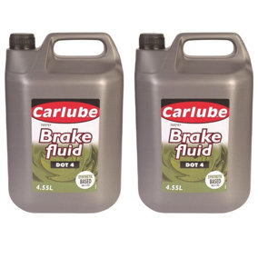 Carlube Synthetic Based DOT 4 Brake Fluid 4.55 Litre x2 - 9.1 Litres Treatment