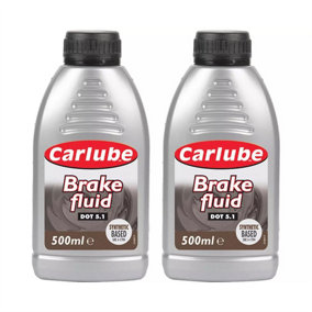 Carlube Synthetic Based DOT 5.1 Brake Fluid 500mL x2 Treatment 1 Litre 1L