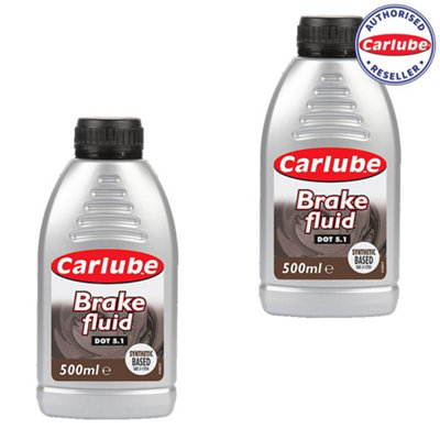 Carlube Synthetic Based DOT 5.1 Brake Fluid 500mL x2 Treatment 1 Litre 1L