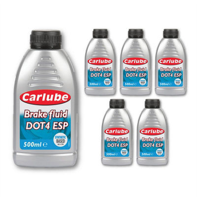 Carlube Synthetic Brake & Clutch Fluid DOT4 Esp Advanced Braking Sys 500ml x6