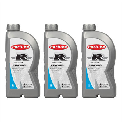 Carlube Triple R 15W-40 A3/A4 SN Oil High Mileage Petrol & Diesel Engines 1L X3