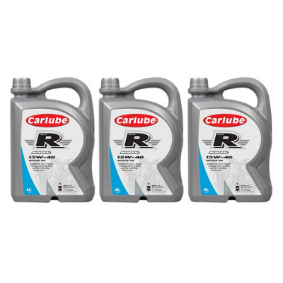 Carlube Triple R 15W-40 A3/A4 SN Oil High Mileage Petrol & Diesel Engines 4L X3