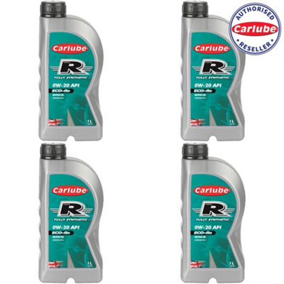 Carlube Triple R Fully Synthetic 0w20 API ECO Flo Motor Oil 1L Litre x 4