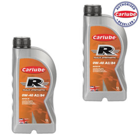 Carlube Triple R Fully Synthetic SAE 0W40 A3/B4 1L Litre x2 Lubricant 2 Litres