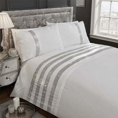 Carly White Super King Size Duvet Cover Bedding