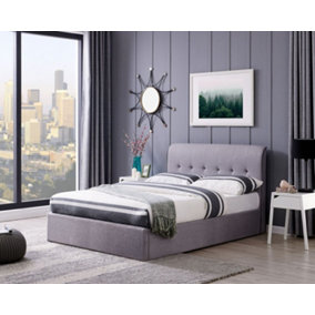 Carmel King Size 5ft Grey End Opening Ottoman Bed