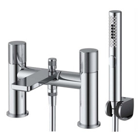 Carmelo Polished Chrome Deck-mounted Bath Shower Mixer Tap with Handset