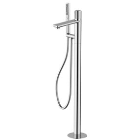 Carmelo Polished Chrome Floor Standing Bath Shower Mixer Tap with Handset