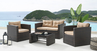 Black wicker shop patio loveseat