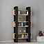 Carmen Bookcase Oak Cabinet - Black