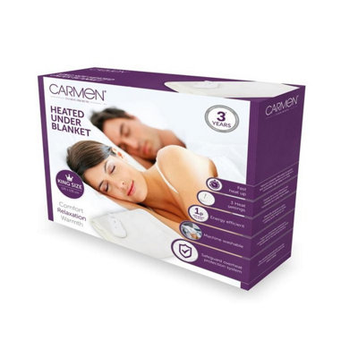Carmen King Size Heated Electric Blanket Energy Efficient Fast Heating Blanket DIY at B&Q