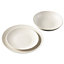 Carnaby Belgravia Dinner Set 12 Piece Porcelain Dinner Plate Side Plate Bowls White