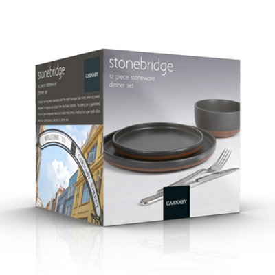 Carnaby Stonebridge Dinner Set 12 Piece Stoneware Dinner Plate Side ...