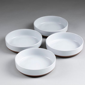 Carnaby Stonebridge Pasta Bowl Set of 4 Stoneware Dish Dishwasher Safe White