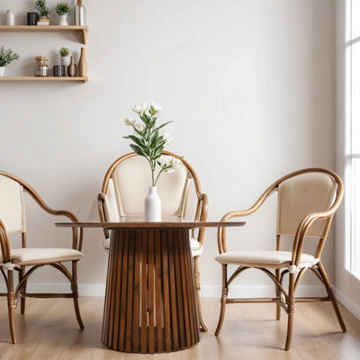 Carney Mango Wood Round Dining Table 4 to 6 seater
