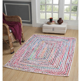 CARNIVAL Rectangular Bedroom Rug Ethical Source with Recycled Fabric / 120 cm x 180 cm
