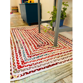CARNIVAL Rectangular Bedroom Rug Ethical Source with Recycled Fabric / 90 cm x 150 cm