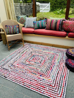 CARNIVAL Square Bedroom Rug Ethical Source with Recycled Fabric / 150 ...