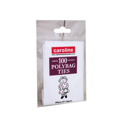 Caroline Bag Closures (Pack Of 100) White (One Size) DIY at B&Q