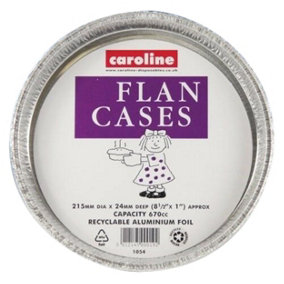 Caroline Foil Flan Dish (Pack of 5) Silver (8in)